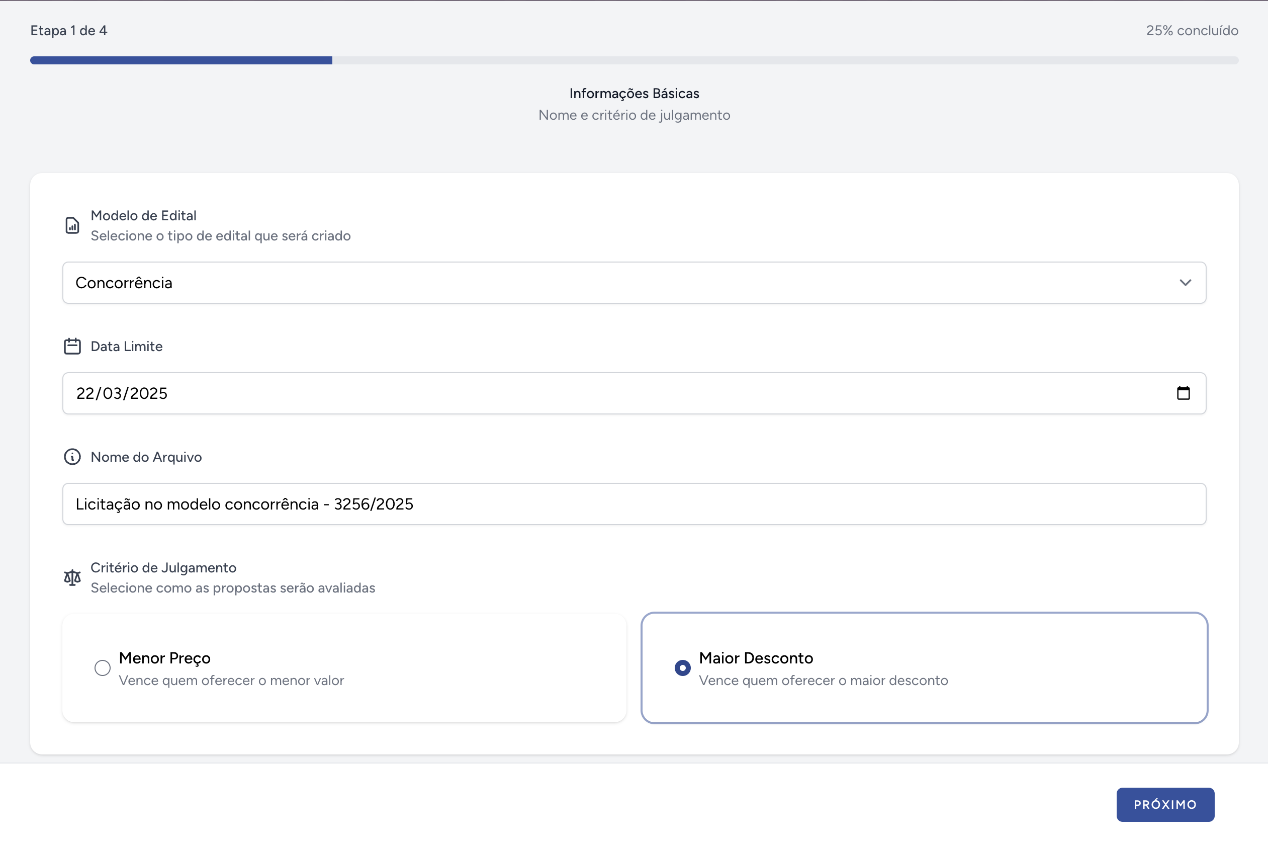Criação Inteligente do Edital